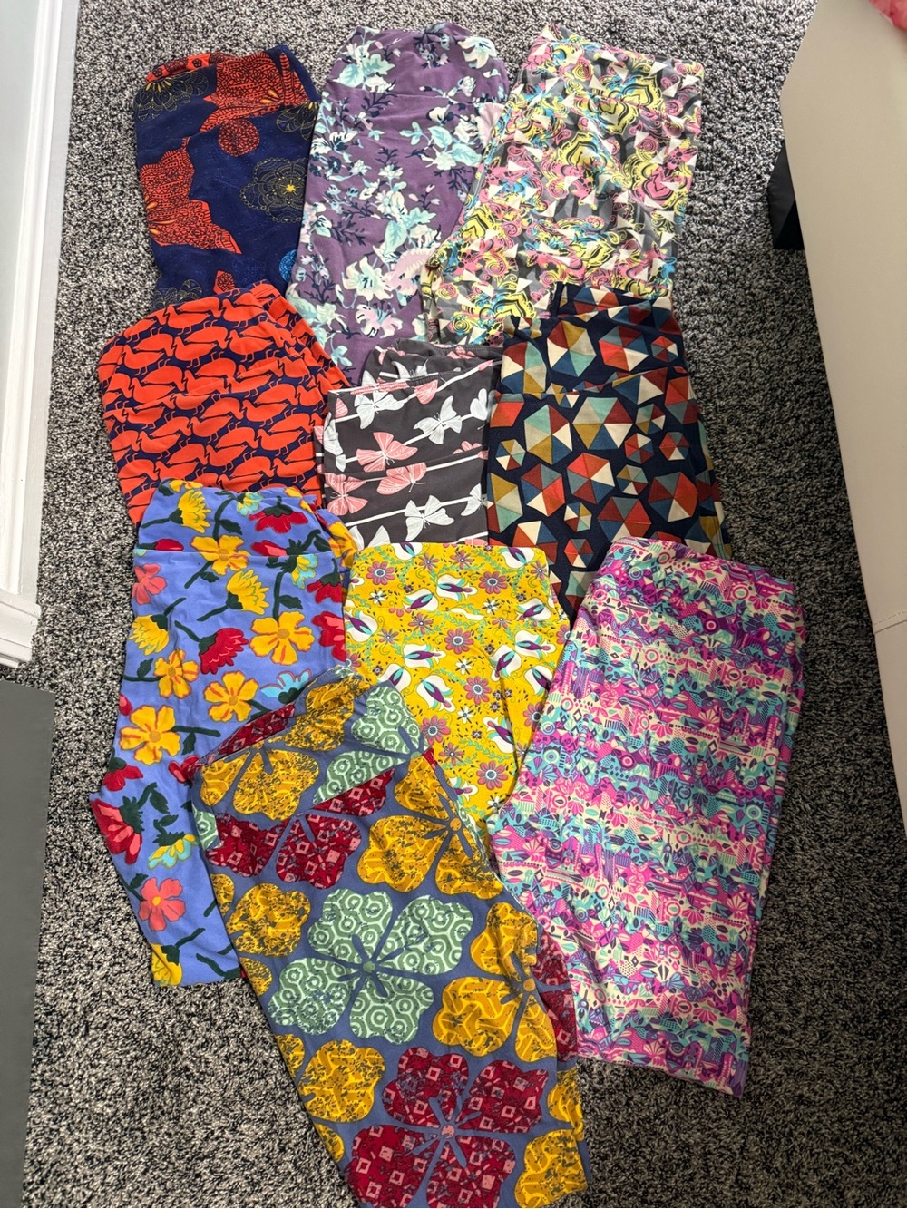 LuLaRoe TC Multicolor Printed Leggings Set